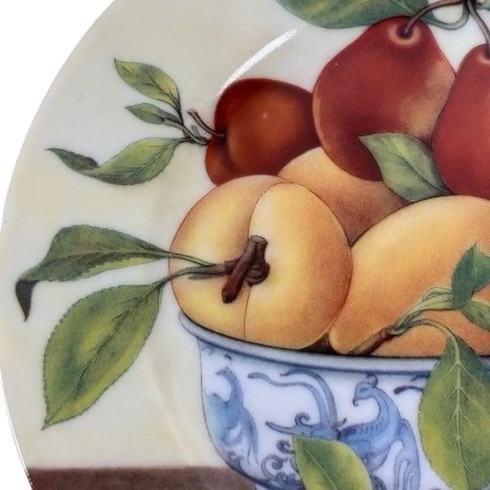 Pair VTG Limoges Plates 1855 L. Marino Godinger Fruit Bowl Still Pears Set of 2